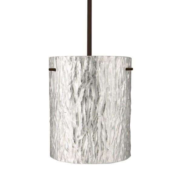 Besa Lighting Tamburo 8 Stem Pendant, Stone Silver Foil, Bronze Finish, 1x11W LED 1TT-4006SS-LED-BR - main
